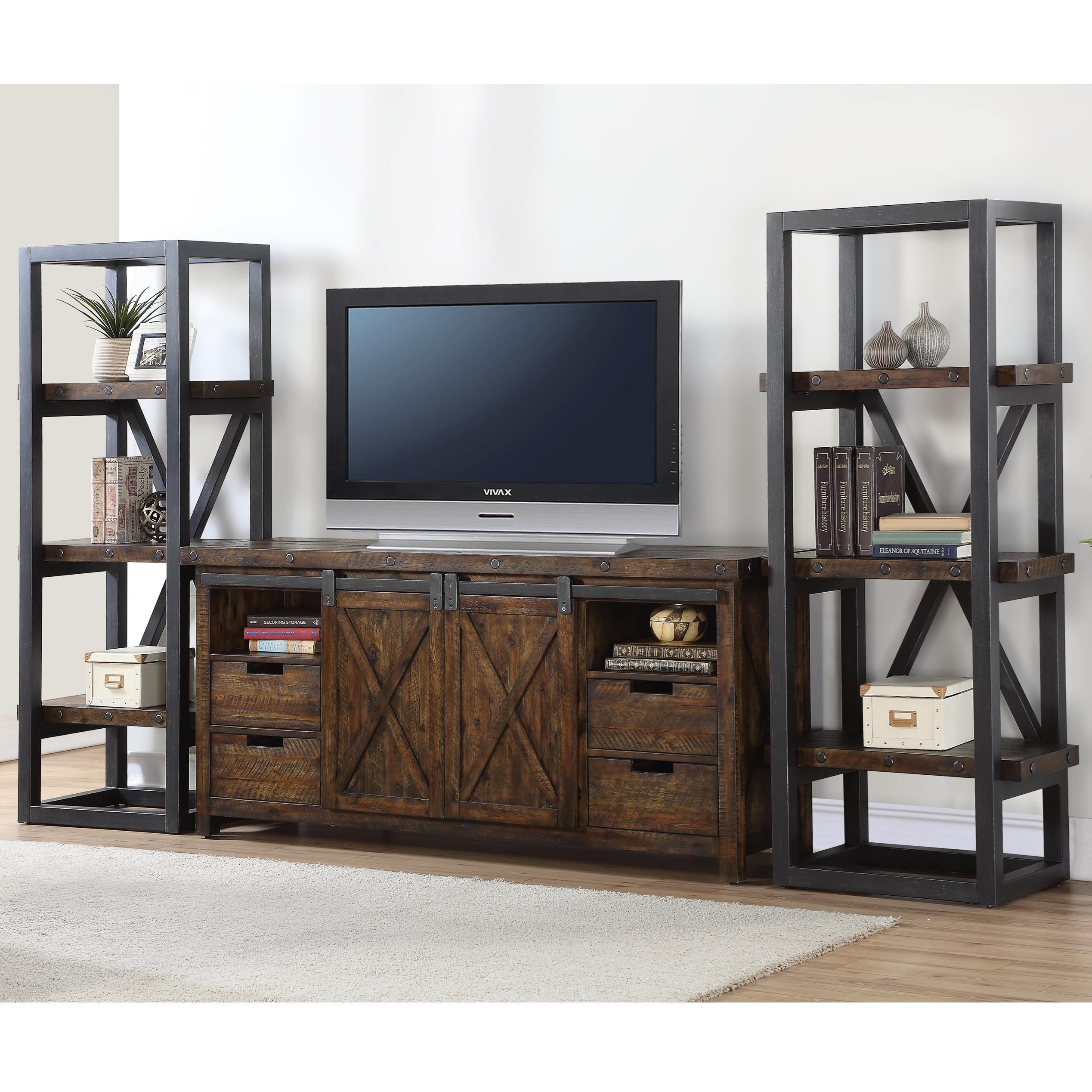 Flexsteel Wynwood Collection Carpenter Industrial Entertainment Set